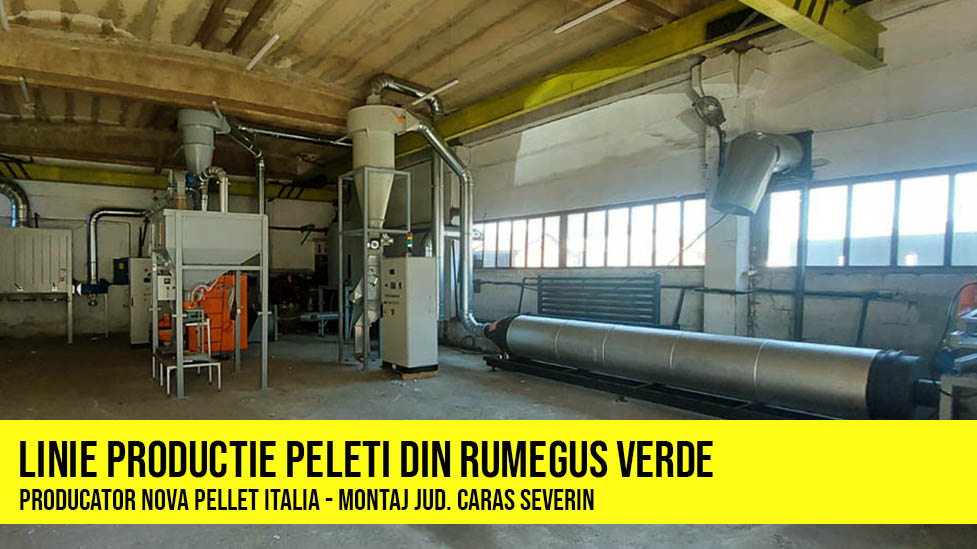 Linie productie peleti din rumegus verde - productivitate 500 kg ora - producator Nova Pellet italia